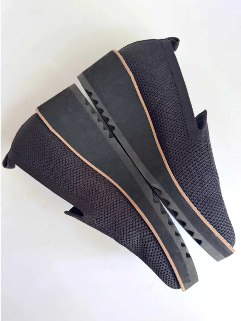 Eileen Fisher Ergos Recycled Stretch Knit Platform Loafer in Black Size 8